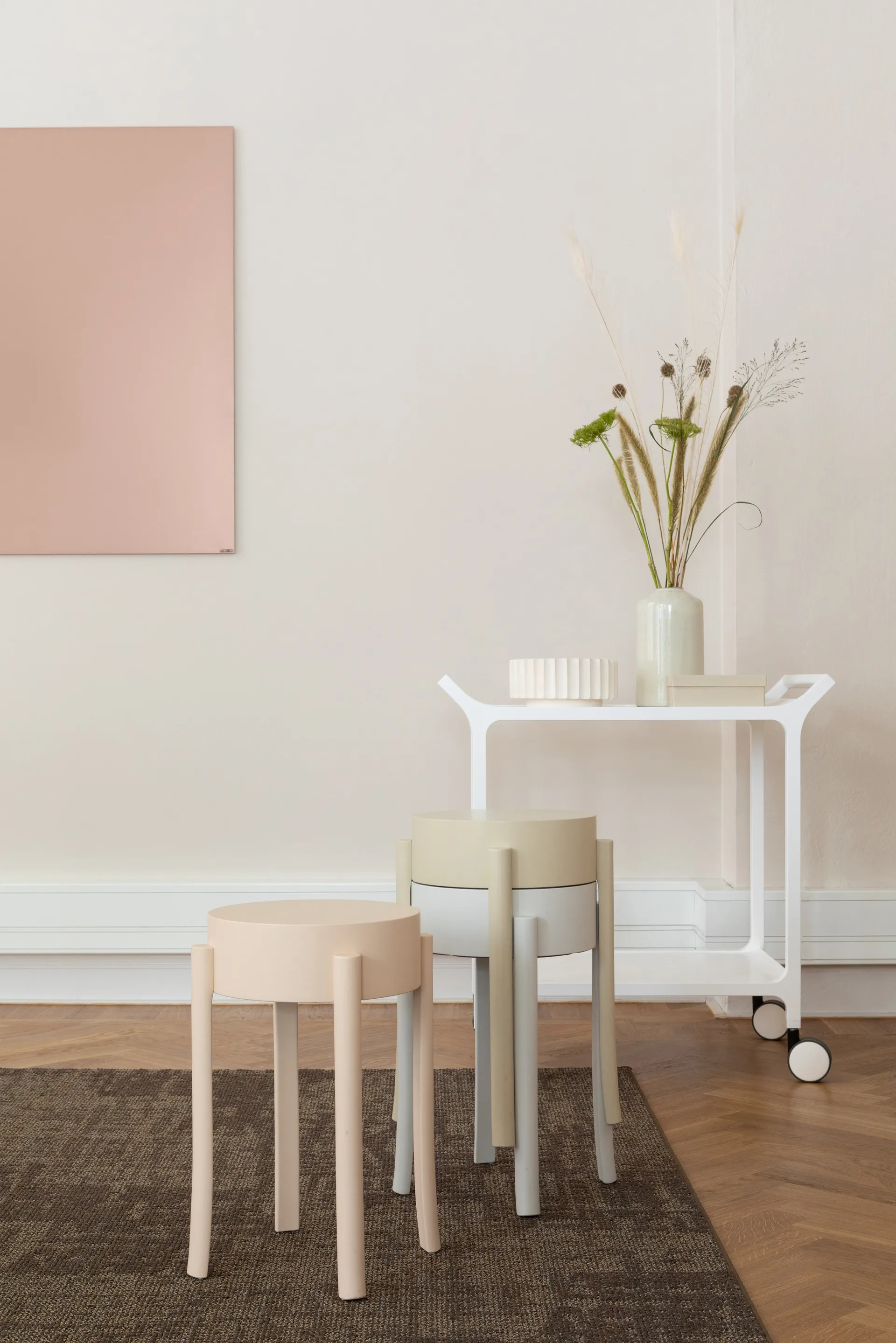 티타임 서빙 트롤리, 애쉬 화이트 글레이즈드 Swedese | 스웨데제