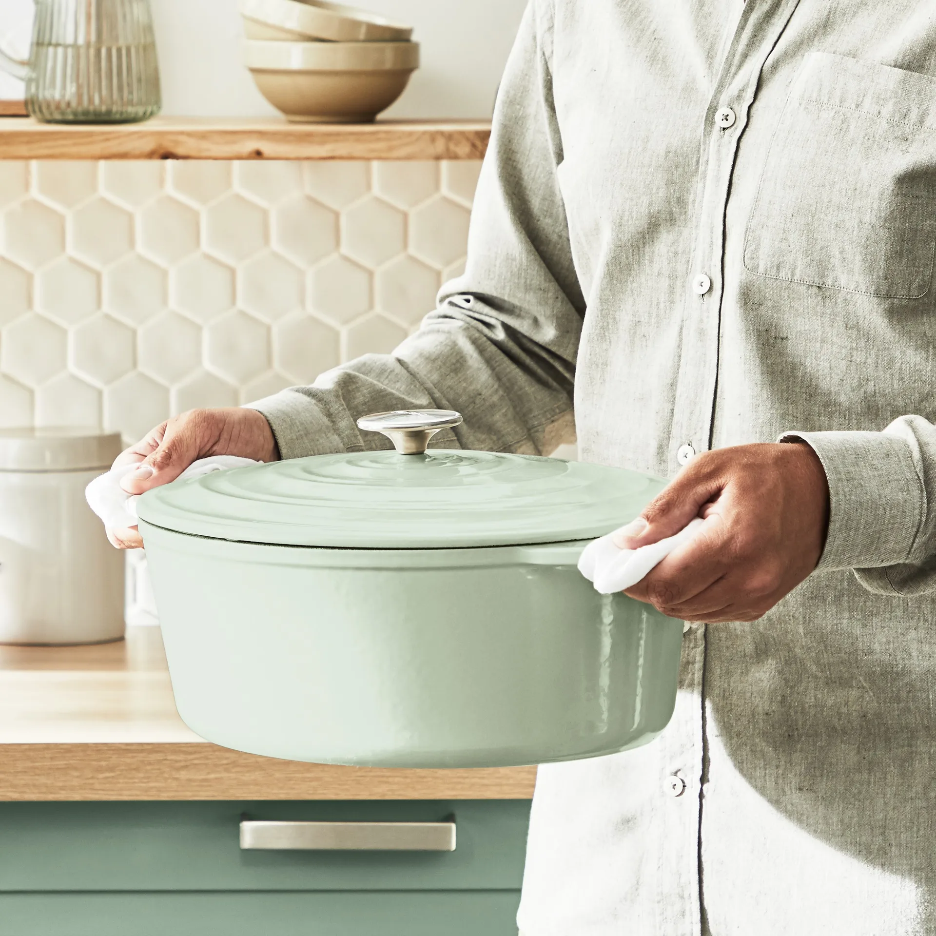 테팔 LOV 오벌 팟 7.2 L, Green Tefal | 테팔