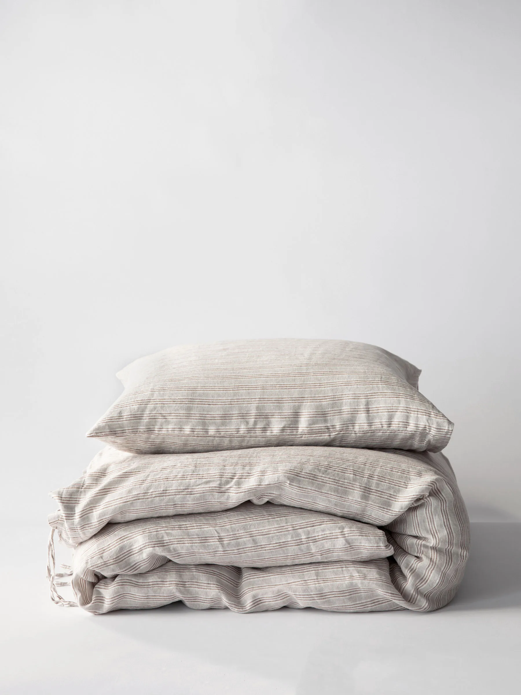 이불 커버 리넨 150x200 cm, Hazelnut stripe Tell Me More | 텔미모어