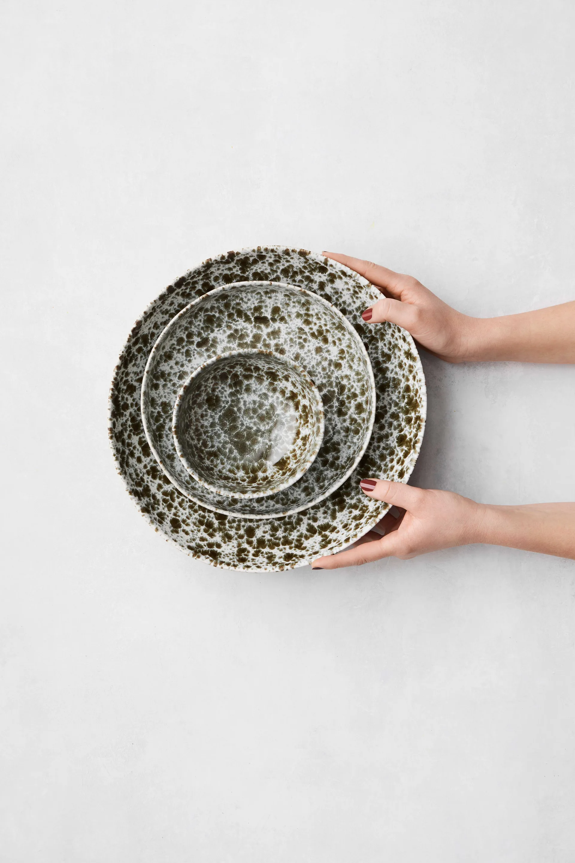 리볼리 서빙 보울 Ø22.5 cm, Green splatter Tell Me More | 텔미모어