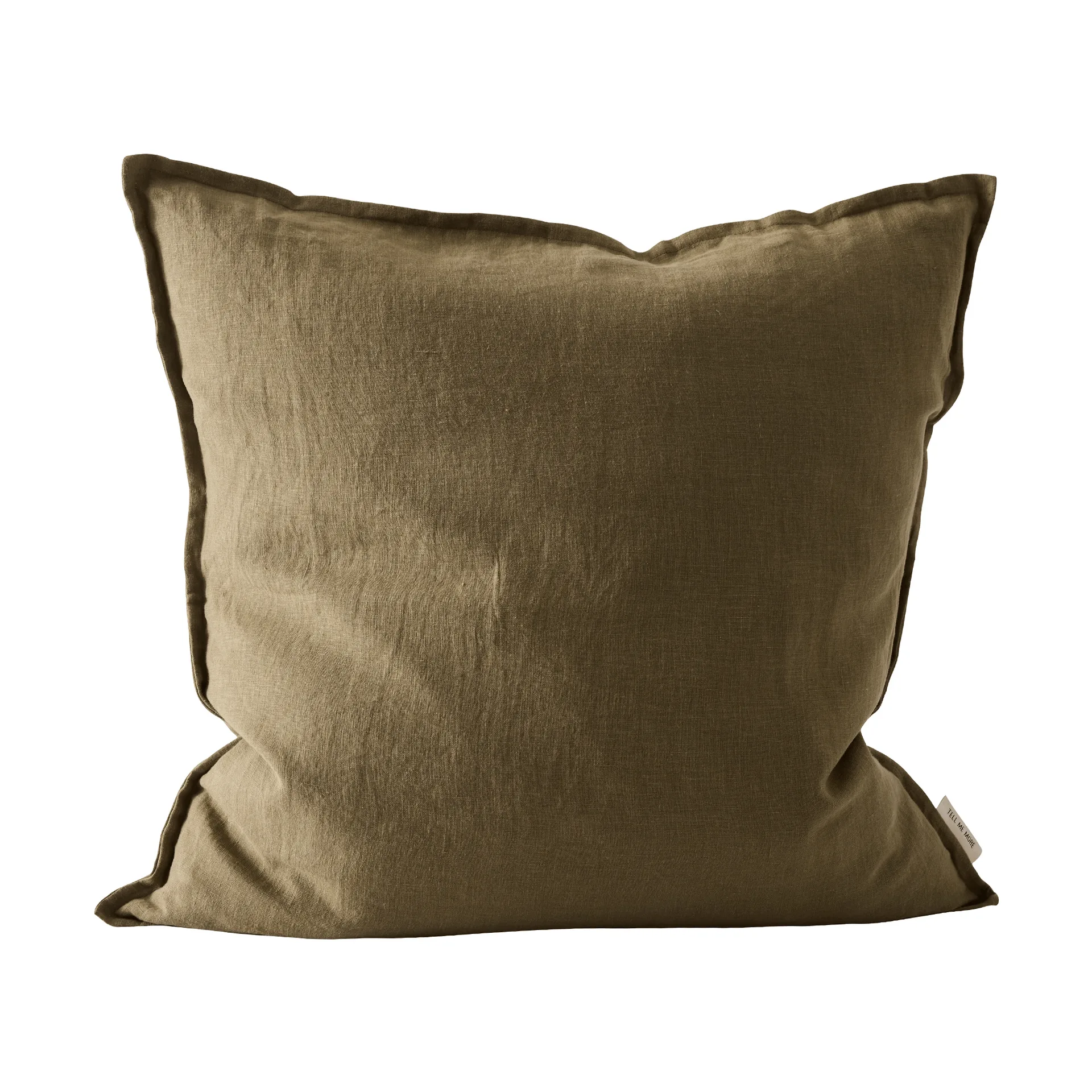 워시드 린넨 쿠션 커버 50x50 cm, Dark olive green Tell Me More | 텔미모어