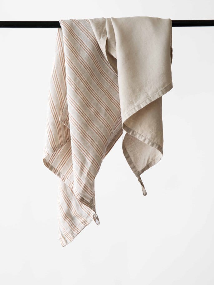텔미모어 주방타올 린넨 50x70 cm, Hazelnut stripe Tell Me More | 텔미모어
