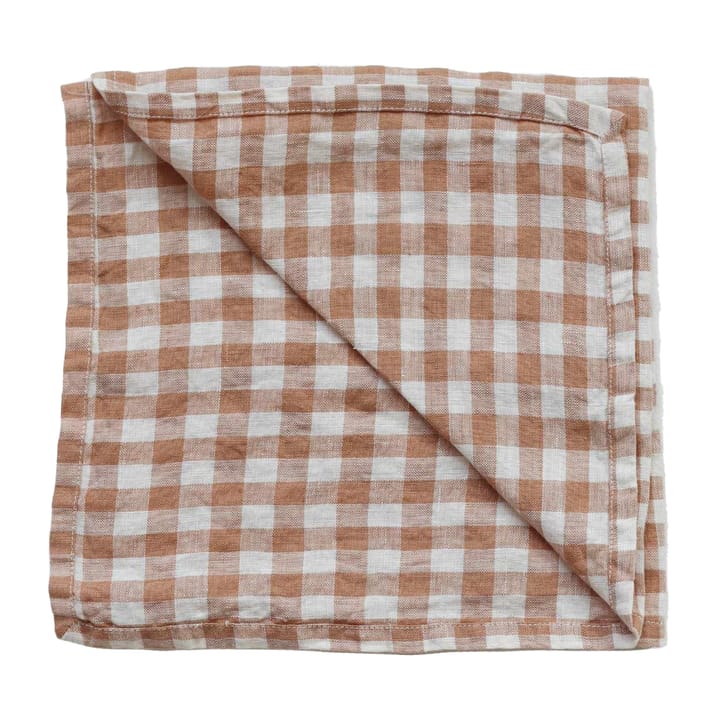 Gingham 체크 리넨 냅킨 45x45 cm - Biscuit - Tell Me More | 텔미모어