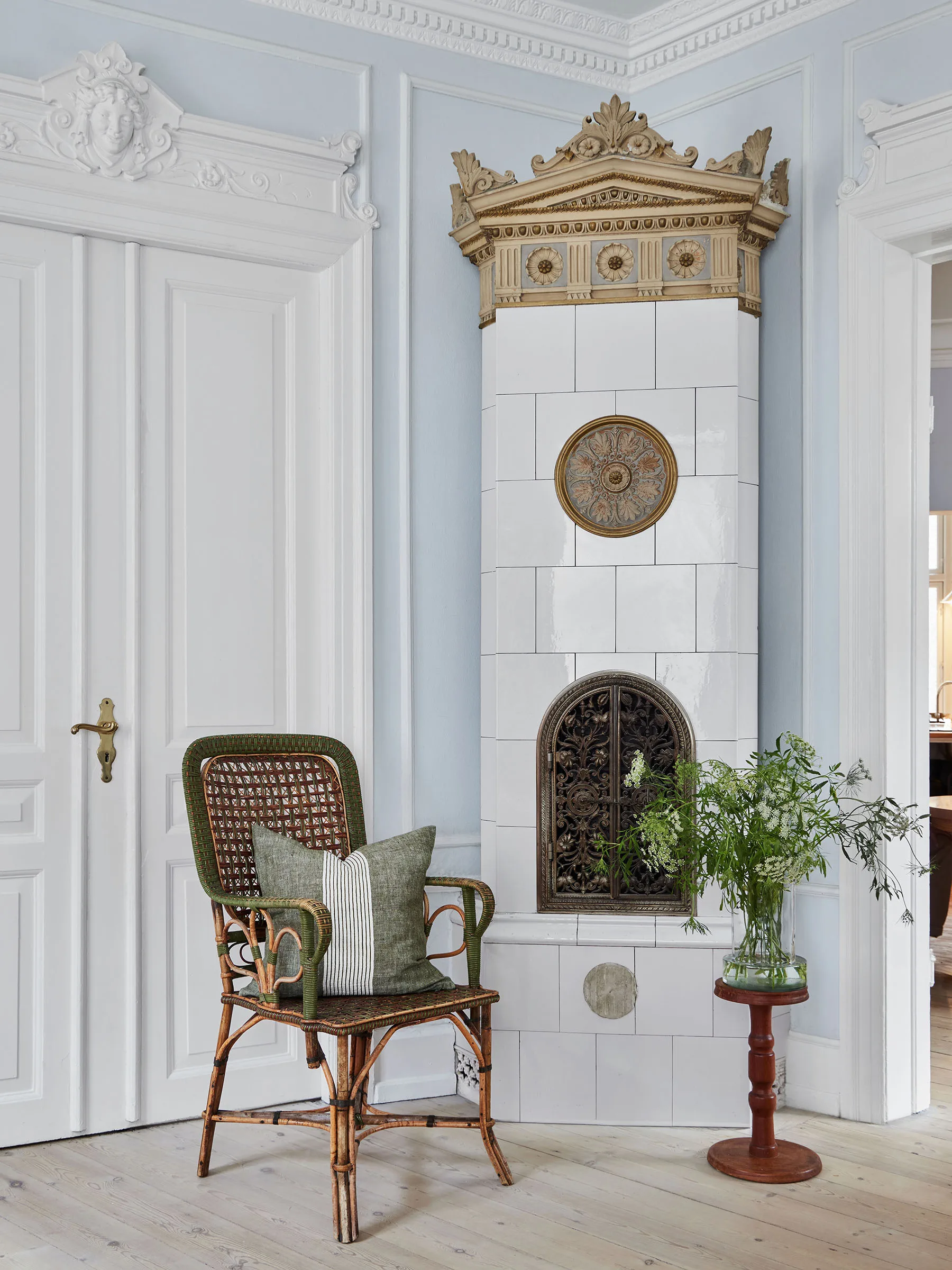 콜레트 쿠션 커버, Green stripe, 50x50 cm Tell Me More | 텔미모어