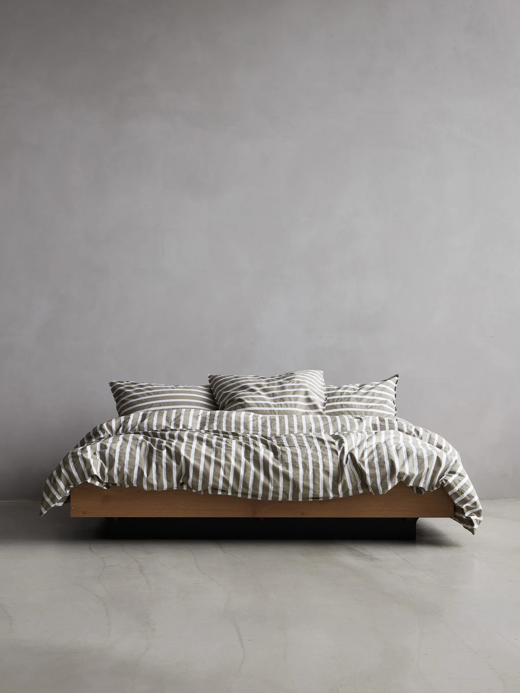 텔미모어 스트라이프 순면 이불 커버, Olive, 220x220 cm Tell Me More | 텔미모어