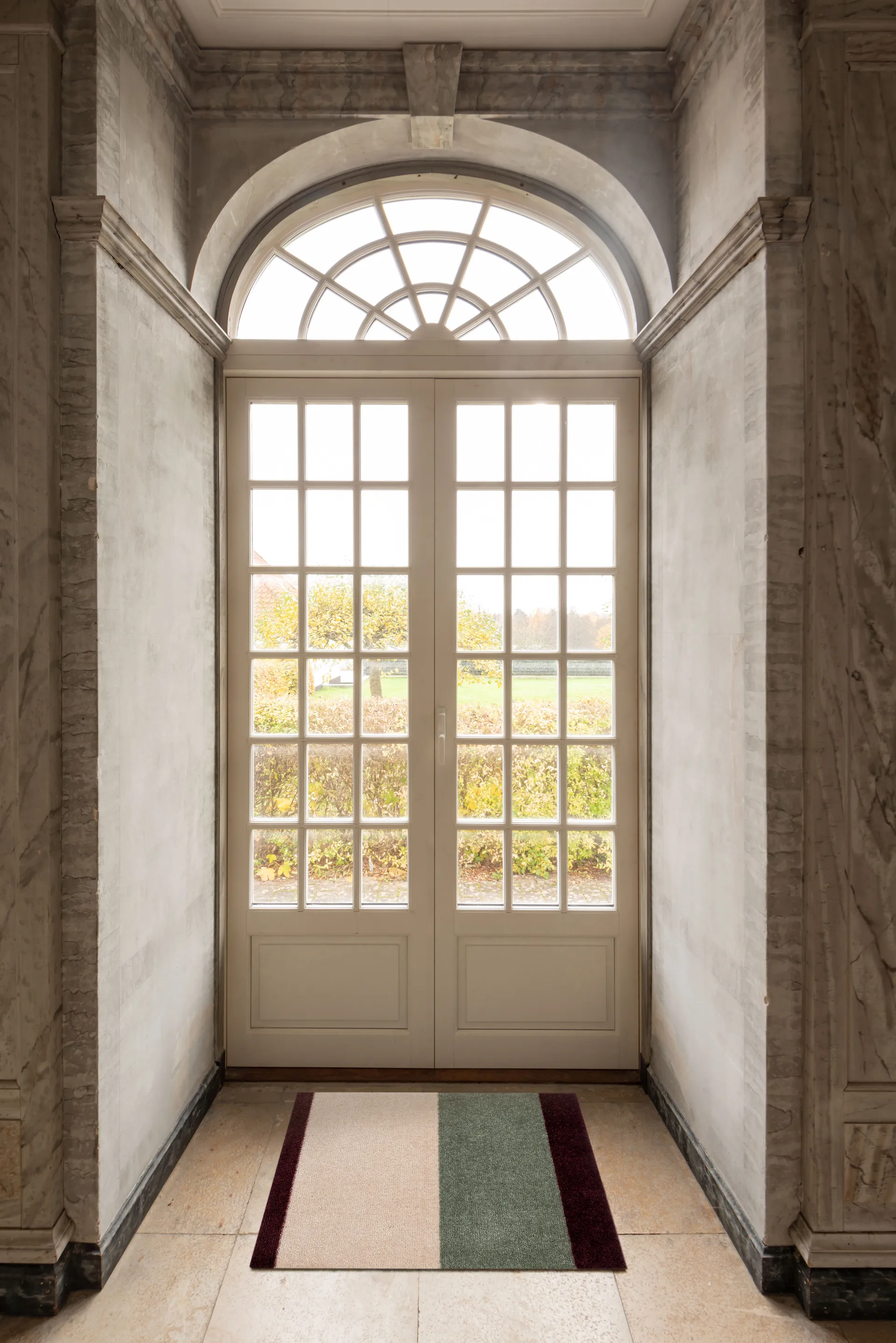 스트라이프 도어매트 가로형, Green-ivory-bordeaux, 60x90 cm tica copenhagen | 티카 코펜하겐