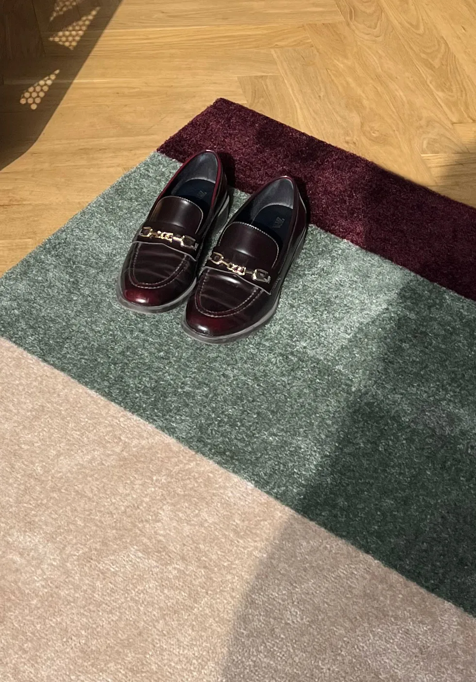 스트라이프 도어매트 가로형, Green-ivory-bordeaux, 60x90 cm tica copenhagen | 티카 코펜하겐