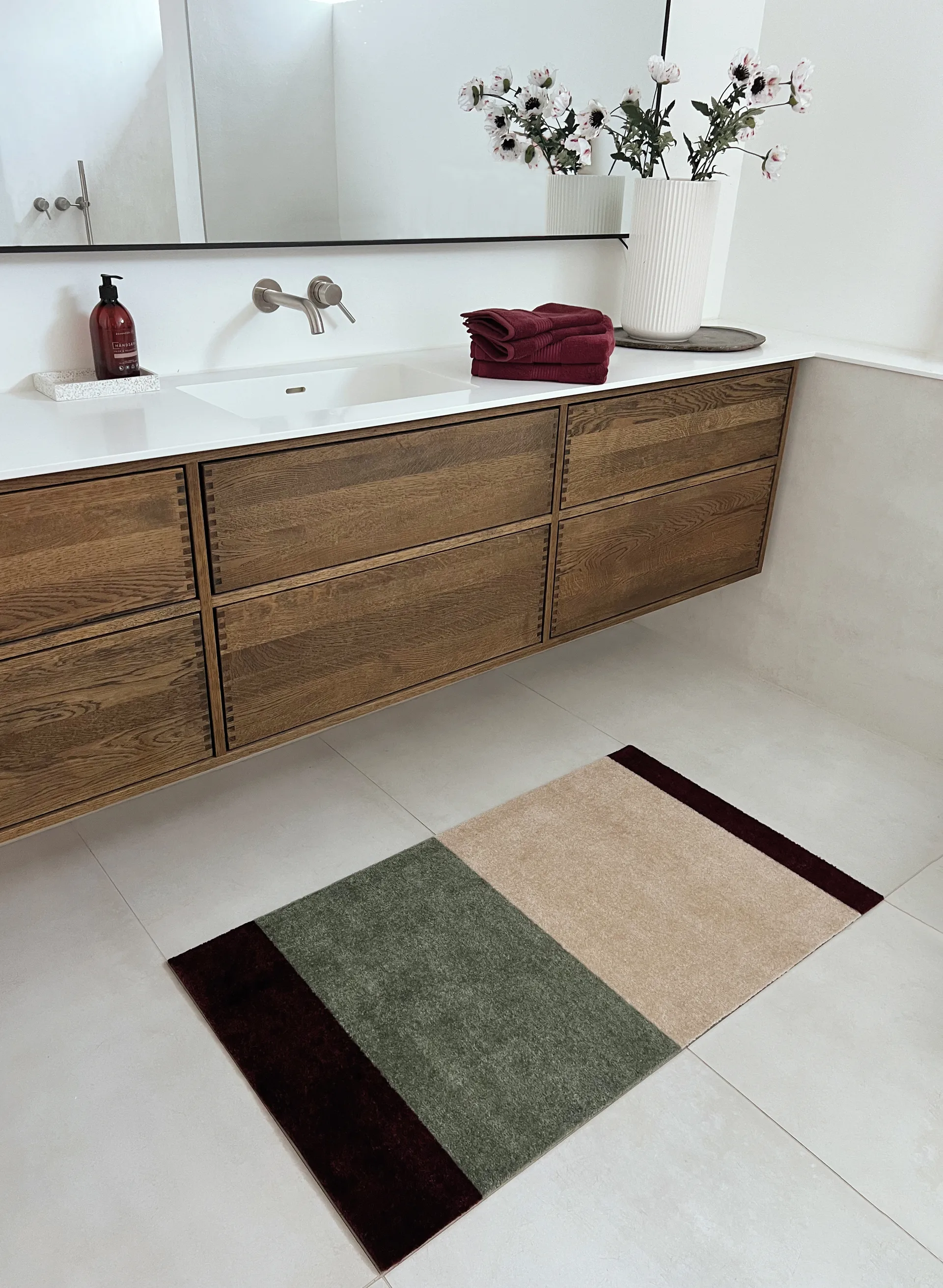 스트라이프 복도 러그 가로형, Green-ivory-bordeaux, 67x120 cm tica copenhagen | 티카 코펜하겐