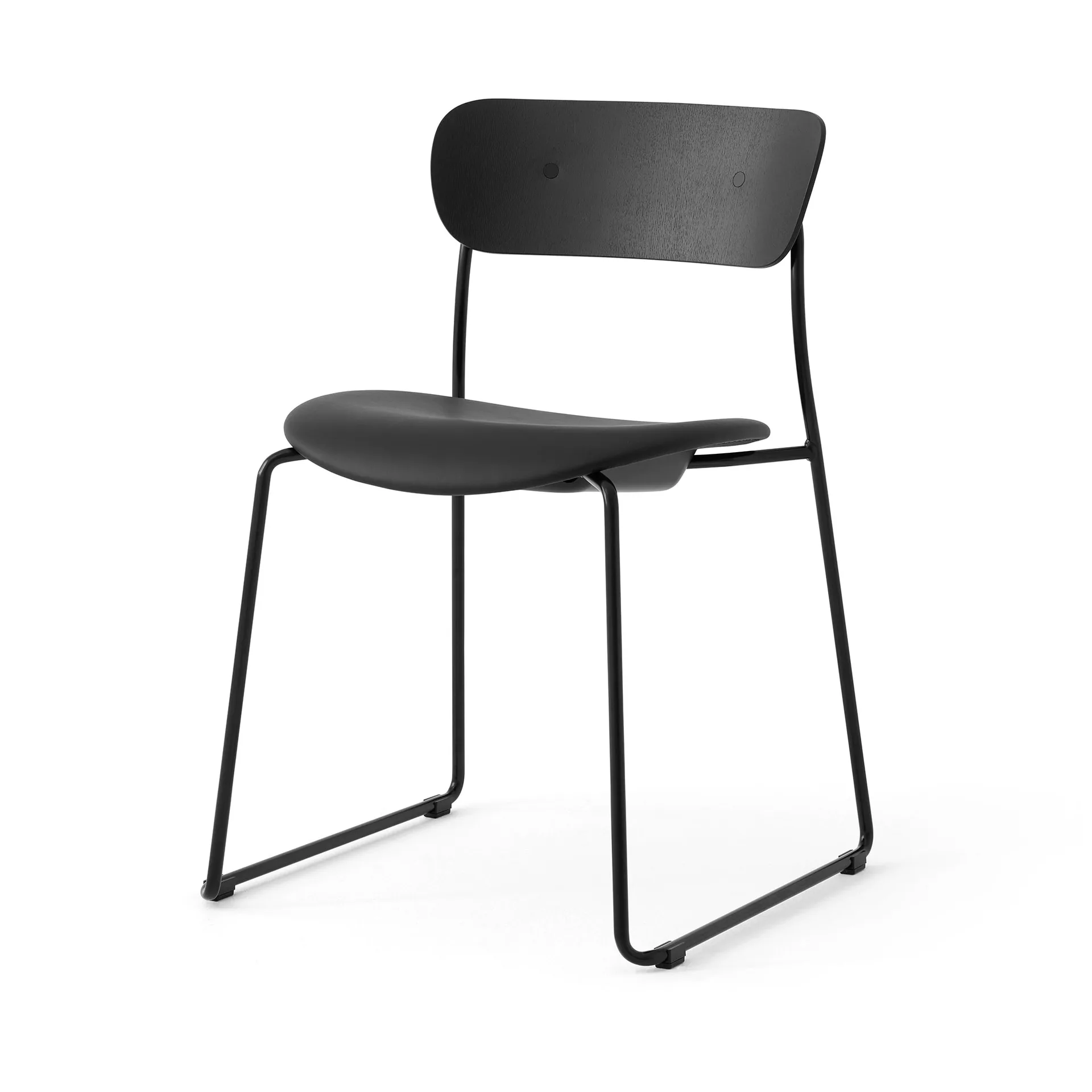 파빌리온 AV52 체어 업홀스터드 시트, Black-Noble leather Black &Tradition | 앤트레디션