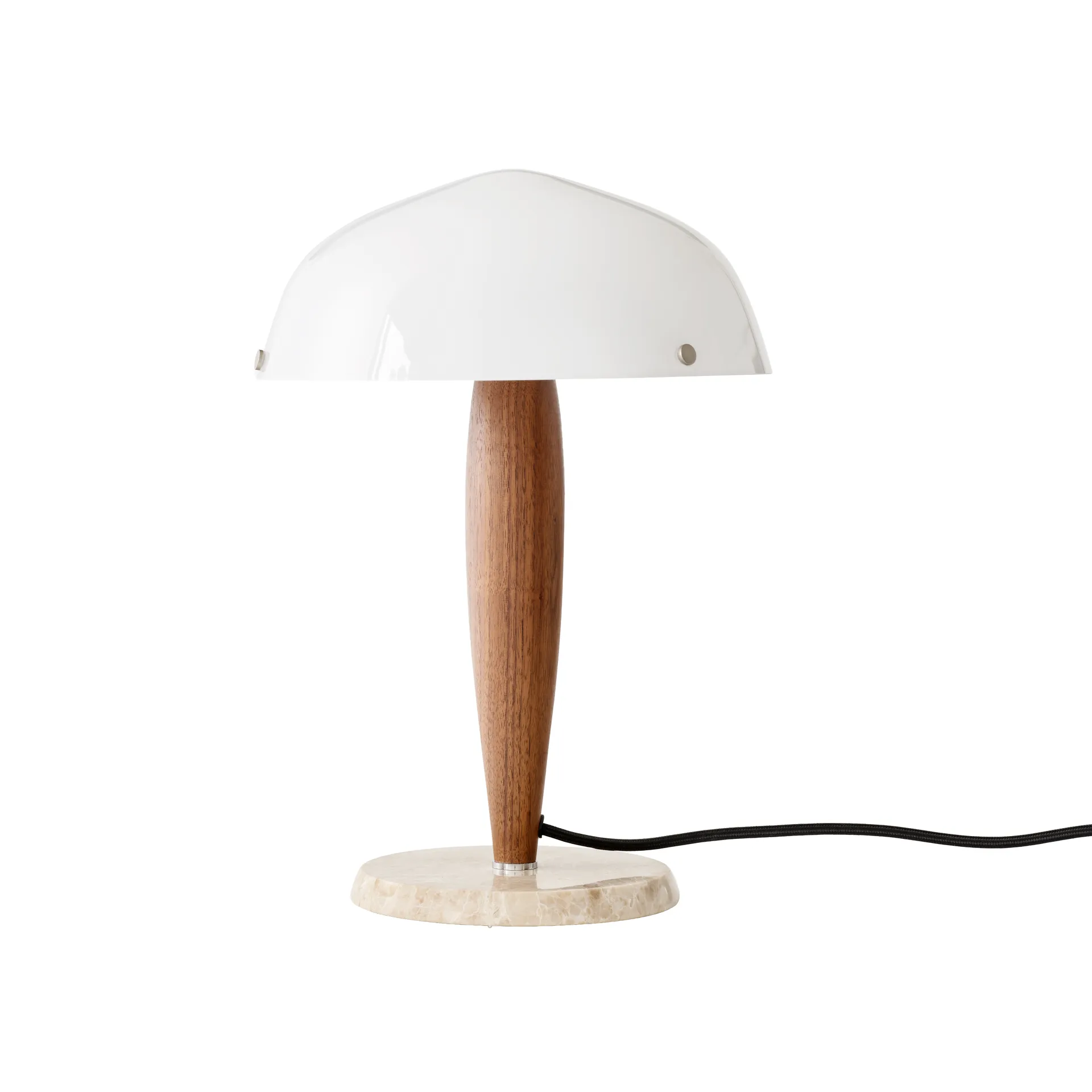 헤르만 SHY3 테이블 조명, walnut & cream marble, textile cord &Tradition | 앤트레디션