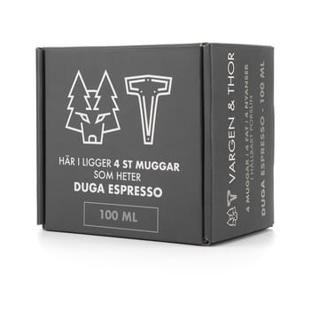 Duga 에스프레소 컵 & 소서 4개 세트 - White. sandgrey. antracit. black - Vargen & Thor