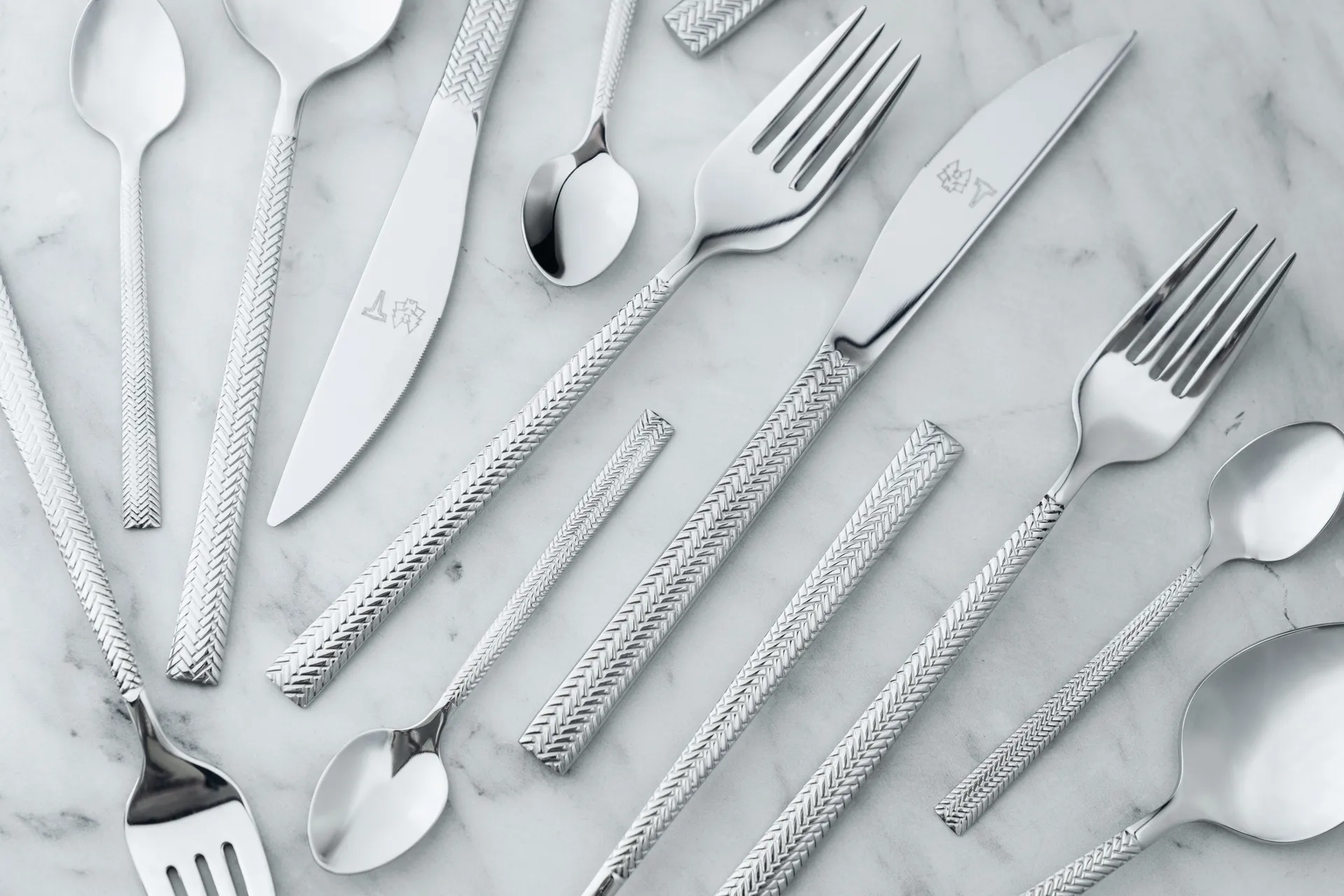 Glod 커트러리 16 pieces, Fishbone pattern Vargen & Thor