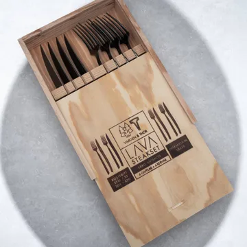 Lava 커트러리 세트 - Anthracite, 8 pieces - Vargen & Thor