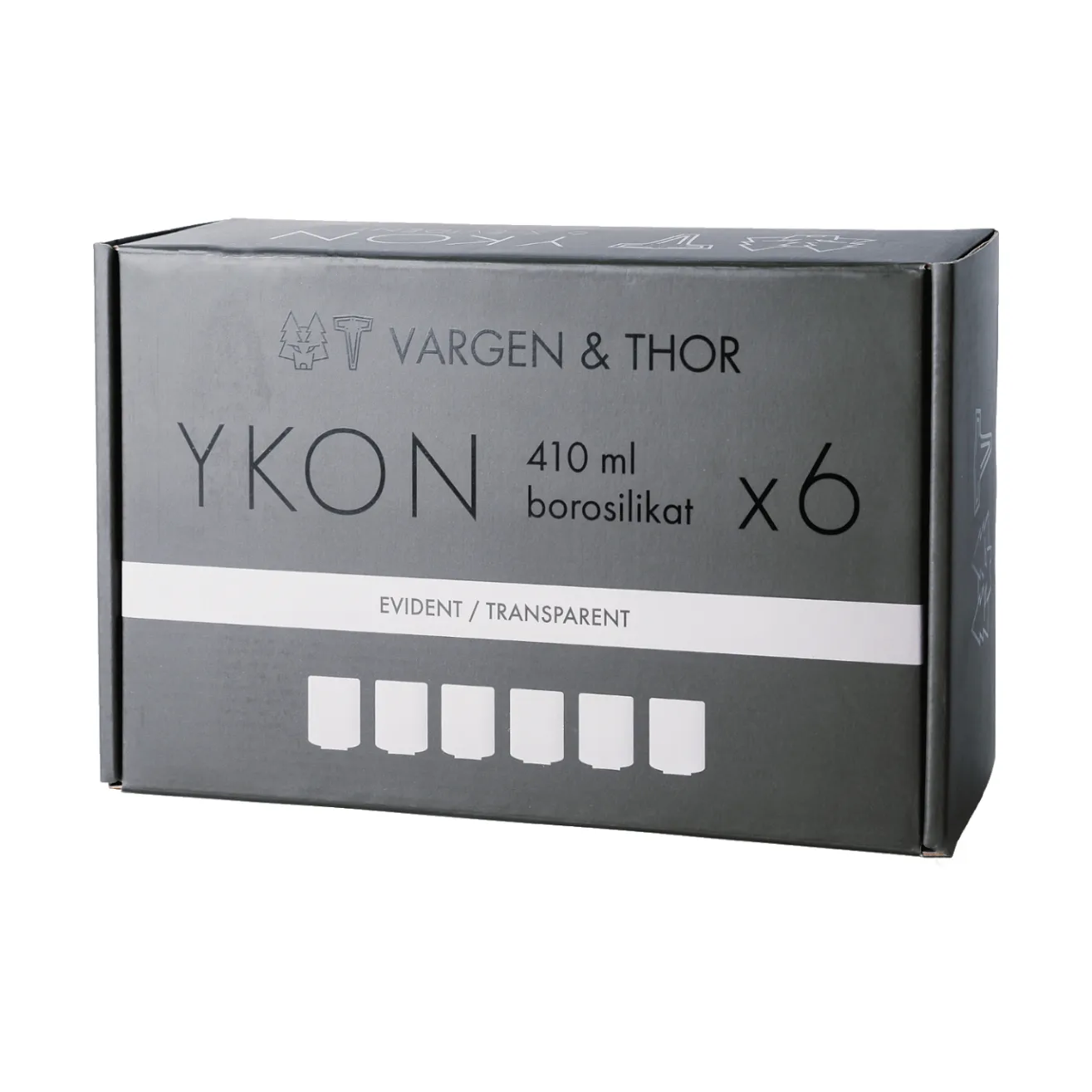 YKON 글라스 6팩 41cl, Evident transparent Vargen & Thor