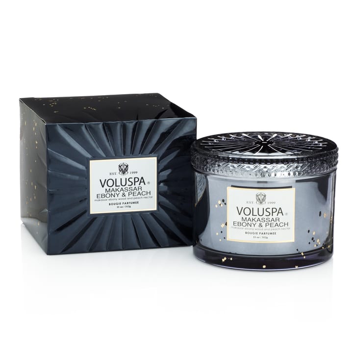 박스드 코르타 메종 향초 45 시간, Makassar Ebony & Peach Voluspa | 볼루스파