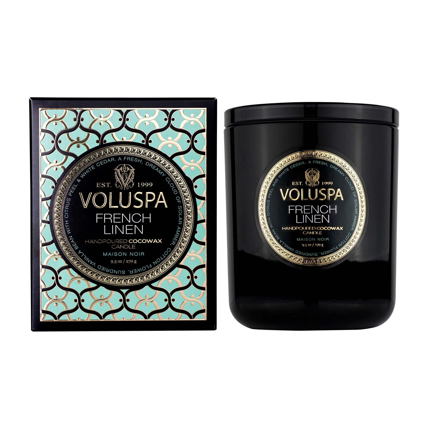 클래식 메종 누아 향 60 시간, French Linen Voluspa | 볼루스파