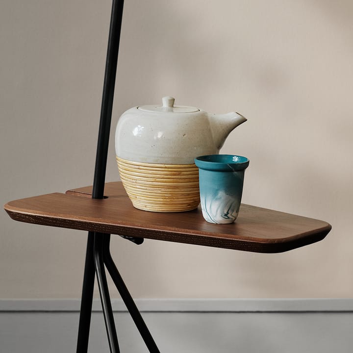 콘 플로어 조명 - Black noir, teak table, brass details - Warm Nordic | 웜 노르딕