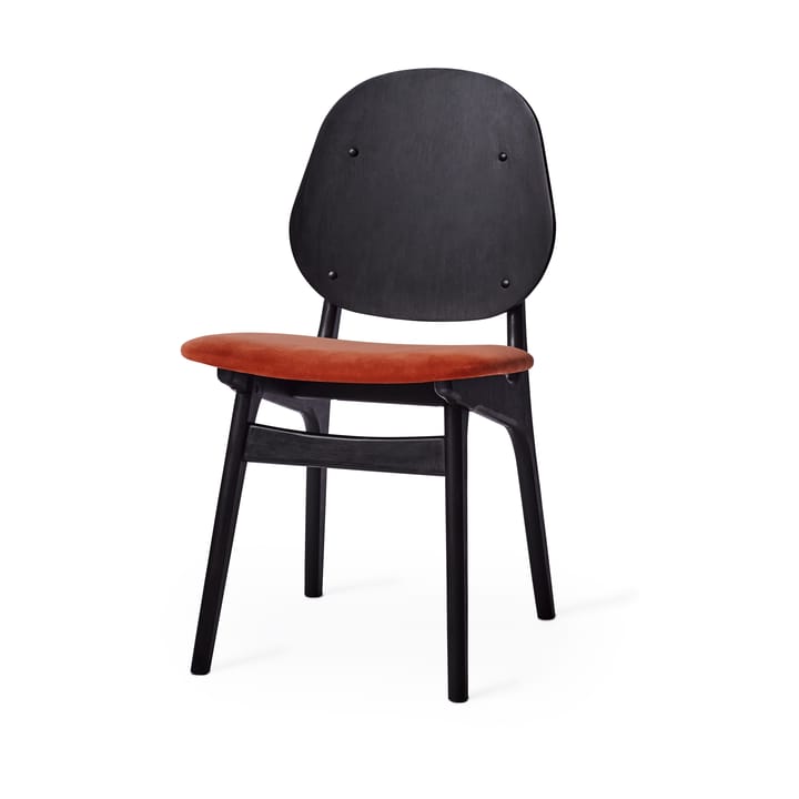 노블 스툴 - Fabric brick red, black lacquered beech structure - Warm Nordic | 웜 노르딕