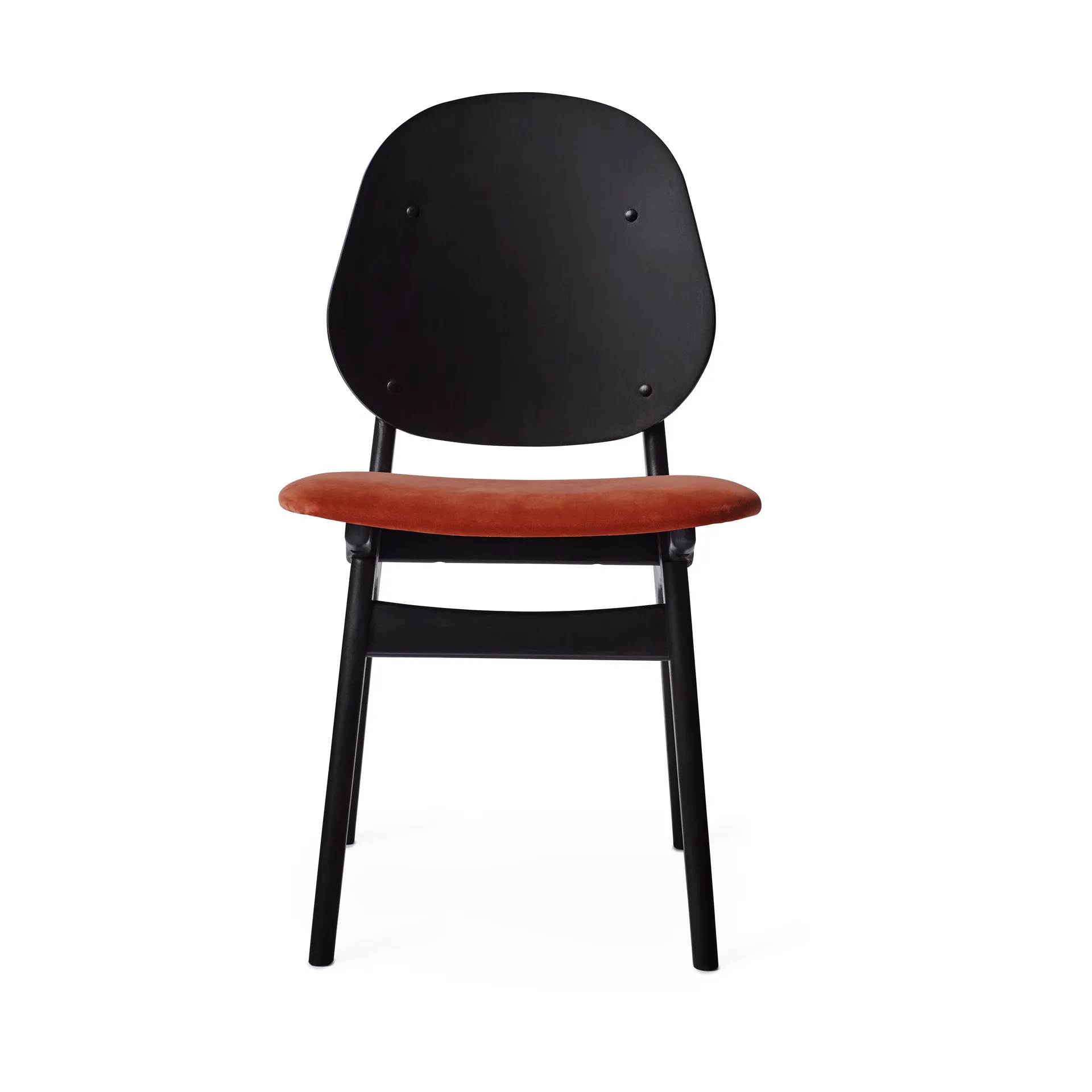 노블 스툴, Fabric brick red, black lacquered beech structure Warm Nordic | 웜 노르딕