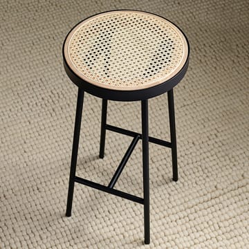 비 마이 게스트 바 스툴 - Rattan, black steel legs - Warm Nordic | 웜 노르딕