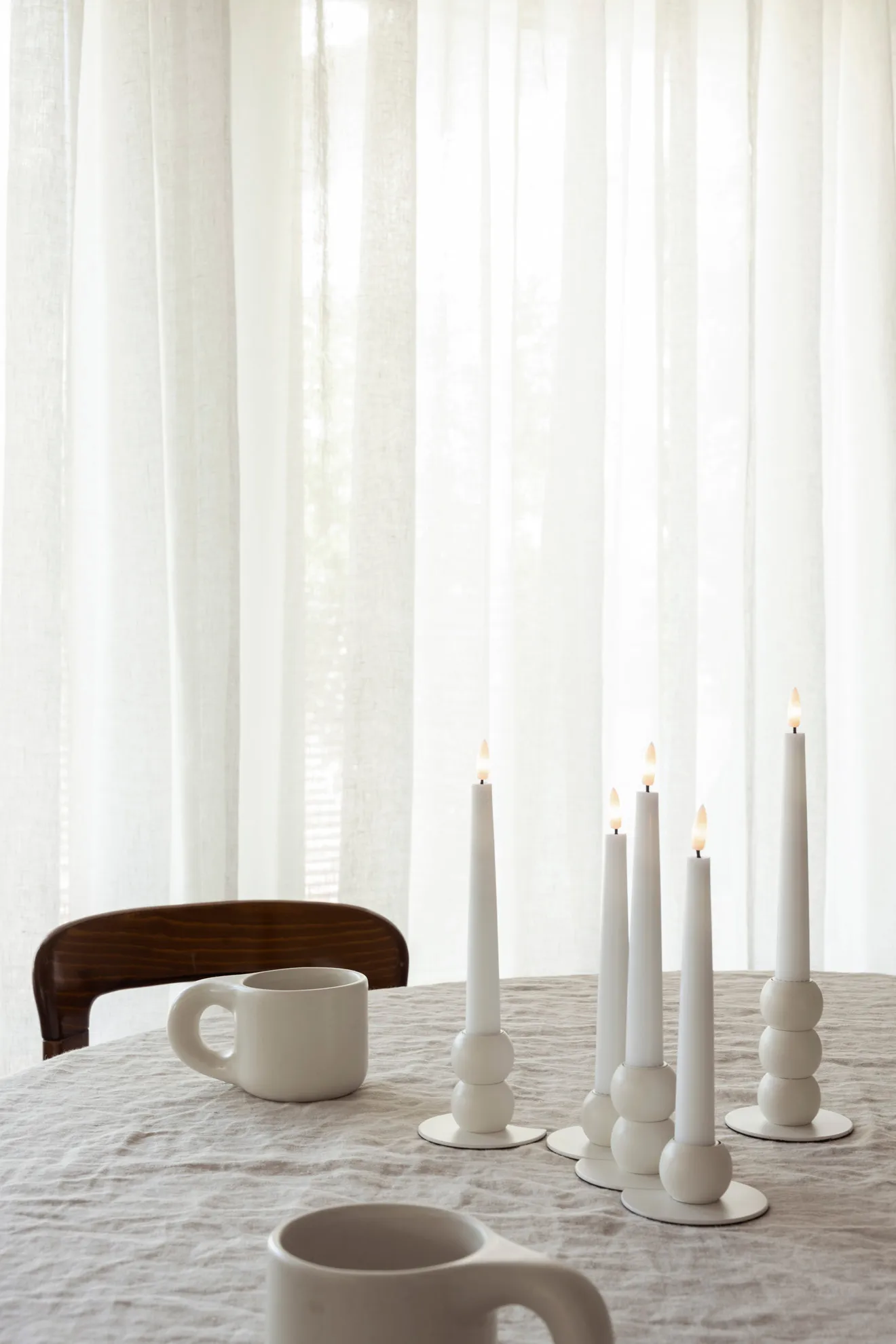 리케 컴바이너블 캔들 스틱 & 5 pcs LED-라이트, White Watt & Veke | 와트앤베케