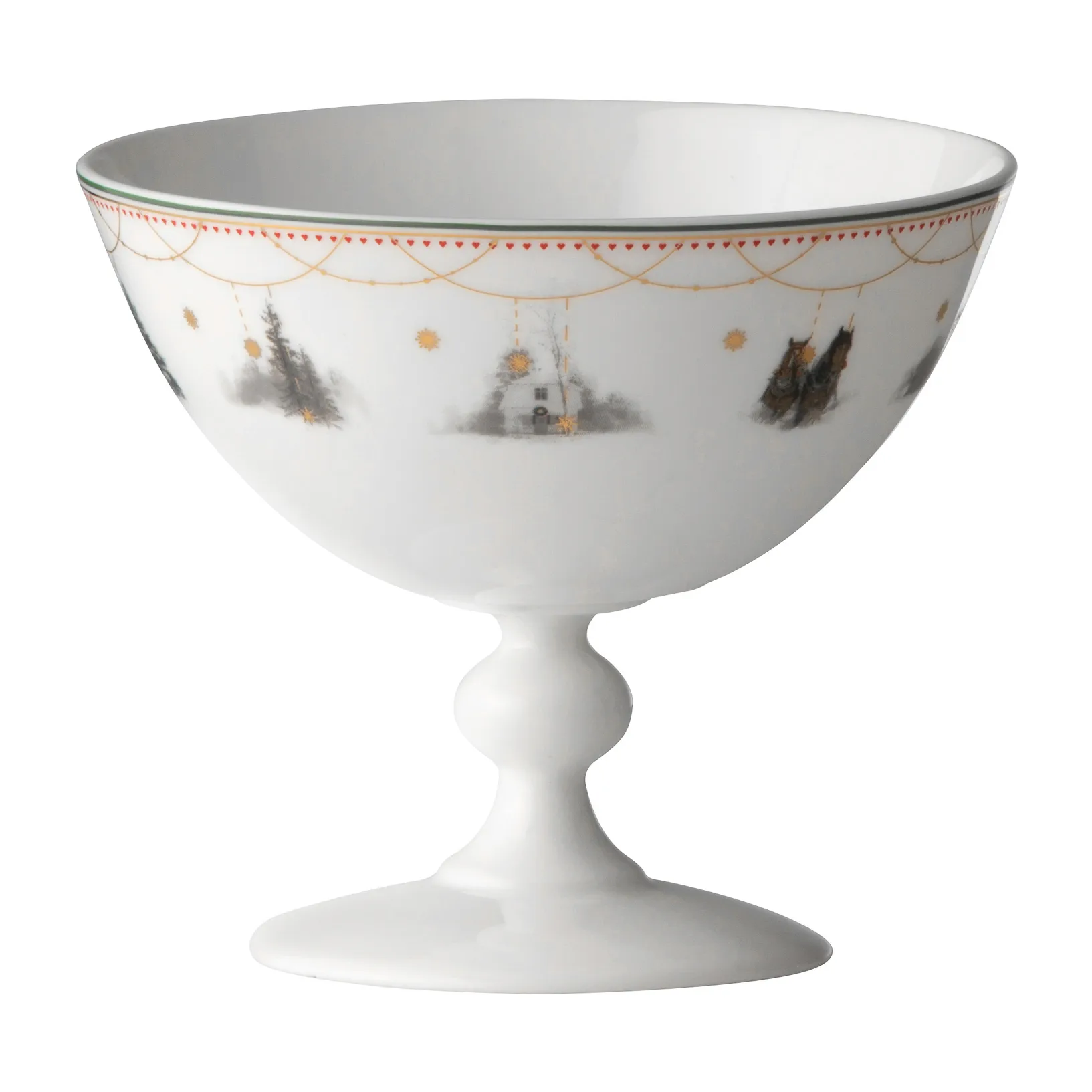 크리스마스 아침 스토리 보울 온 풋, Ø13 cm Wik & Walsøe | 윅 & 왈쉐
