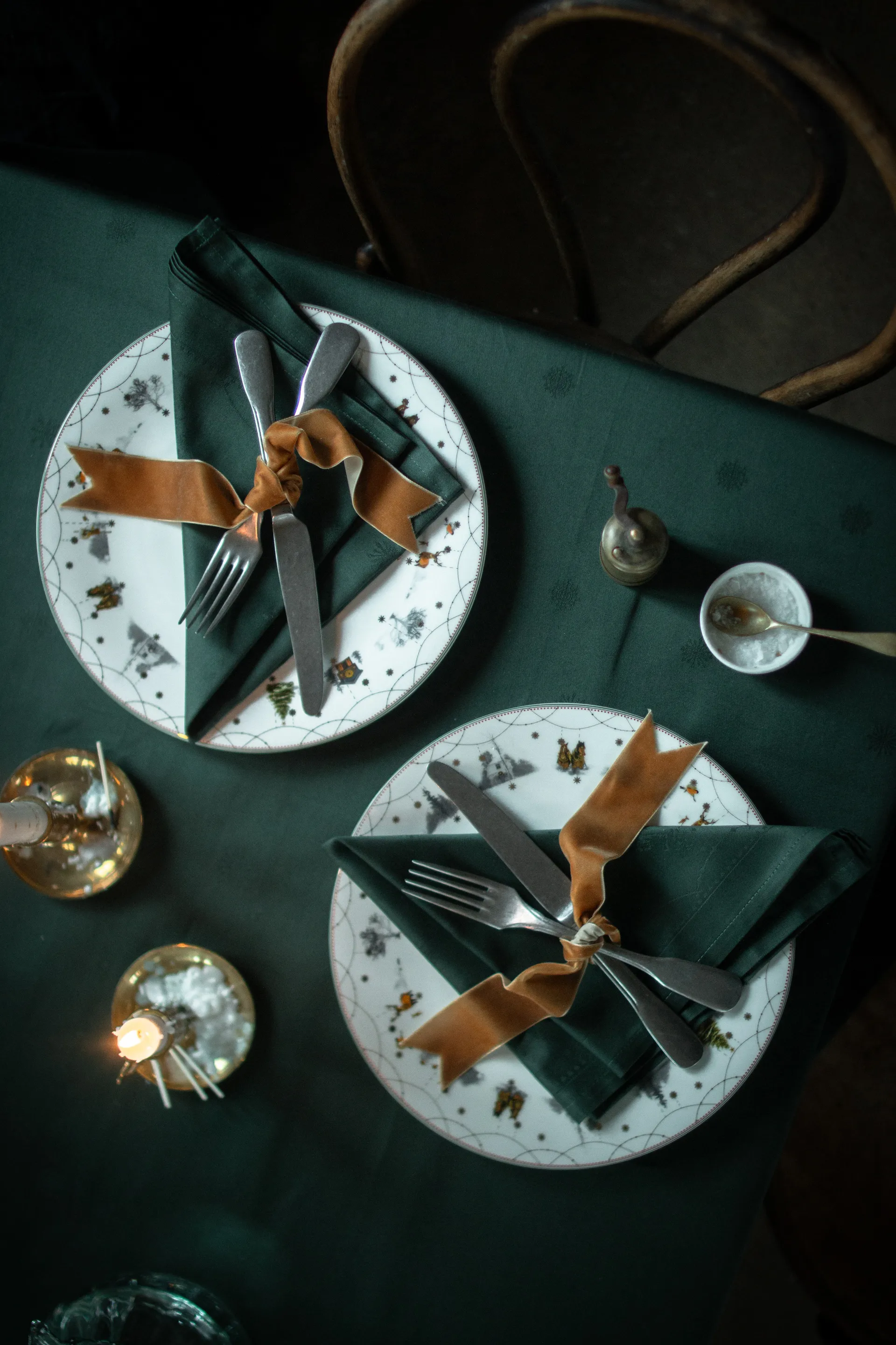 크리스마스 모닝 패브릭 냅킨 45x45 cm 2개 세트, White-green Wik & Walsøe | 윅 & 왈쉐