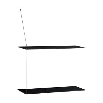 스텟지 선반 - 블랙 오크-브러시드 스틸, 60 cm, 선반 2개 - Woud | 우드