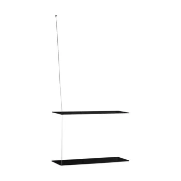 스텟지 선반 - 블랙 오크-브러시드 스틸, 60 cm, 선반 2개 - Woud | 우드