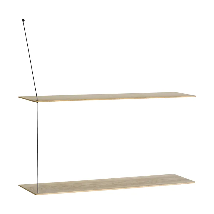 스텟지 선반 - 화이트 피그먼트 오크-블랙, 80 cm, 선반 2개 - Woud | 우드