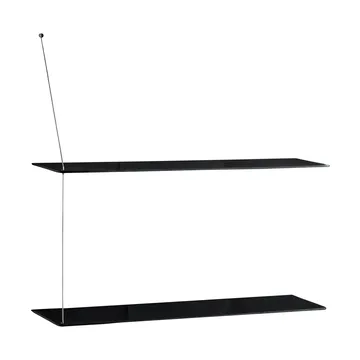 스텟지 선반 - 블랙 오크-브러시드 스틸, 80 cm, 선반 2단 - Woud | 우드