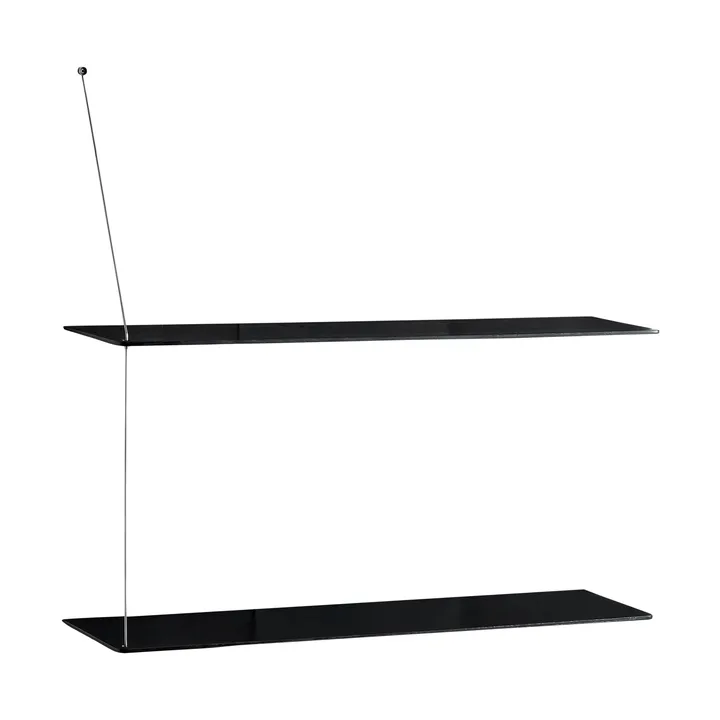스텟지 선반 - 블랙 오크-브러시드 스틸, 80 cm, 선반 2단 - Woud | 우드
