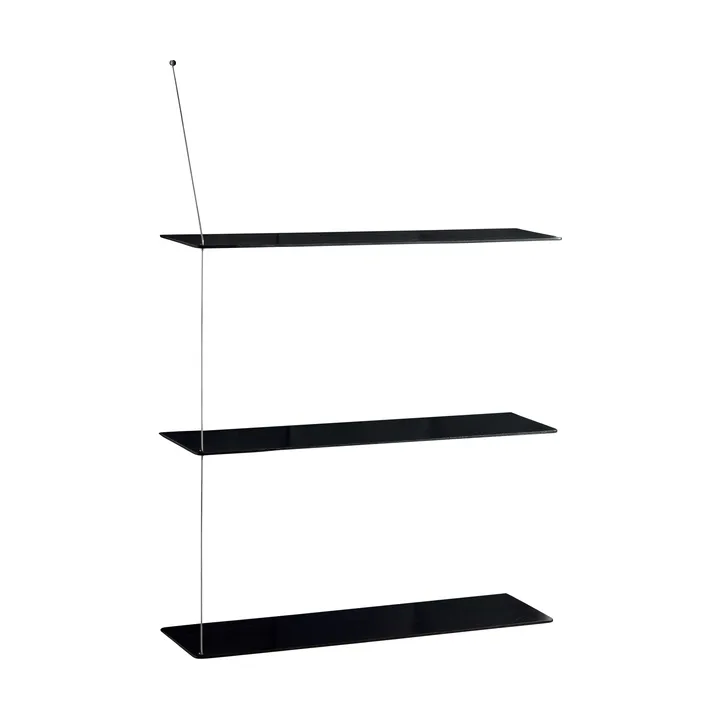 스텟지 선반 - 블랙 오크-브러시드 스틸, 80 cm, 3단 선반 - Woud | 우드