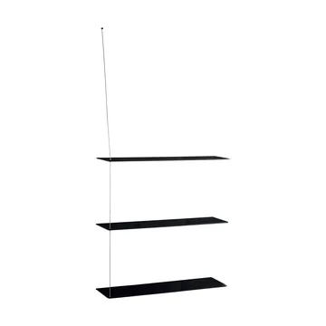 스텟지 선반 - 블랙 오크-브러시드 스틸, 80 cm, 3단 선반 - Woud | 우드