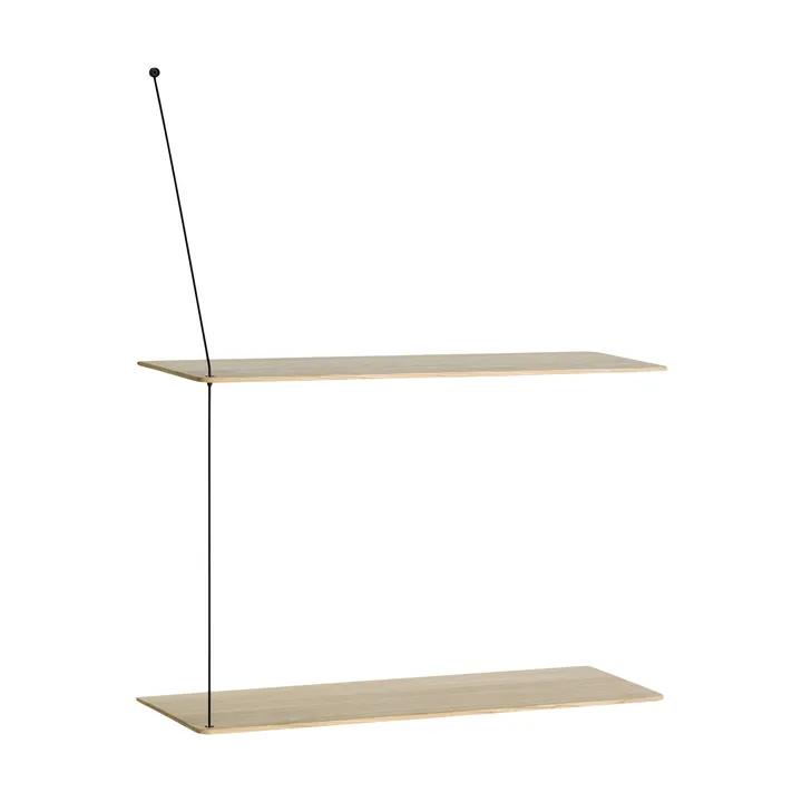 스텟지 선반 - White-pigmented oak-black, 2 shelves, 60 cm - Woud | 우드