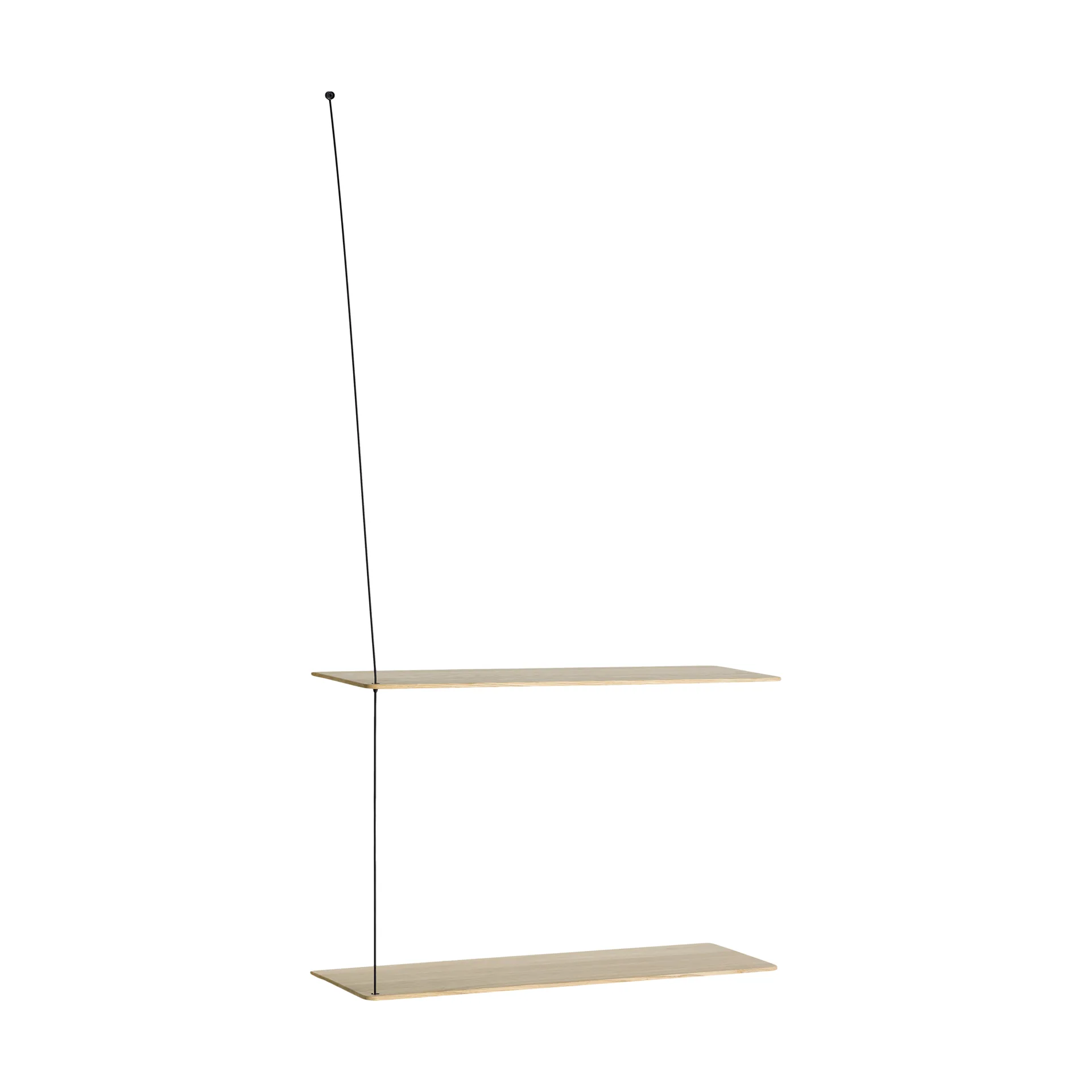 스텟지 선반, White-pigmented oak-black, 2 shelves, 60 cm Woud | 우드