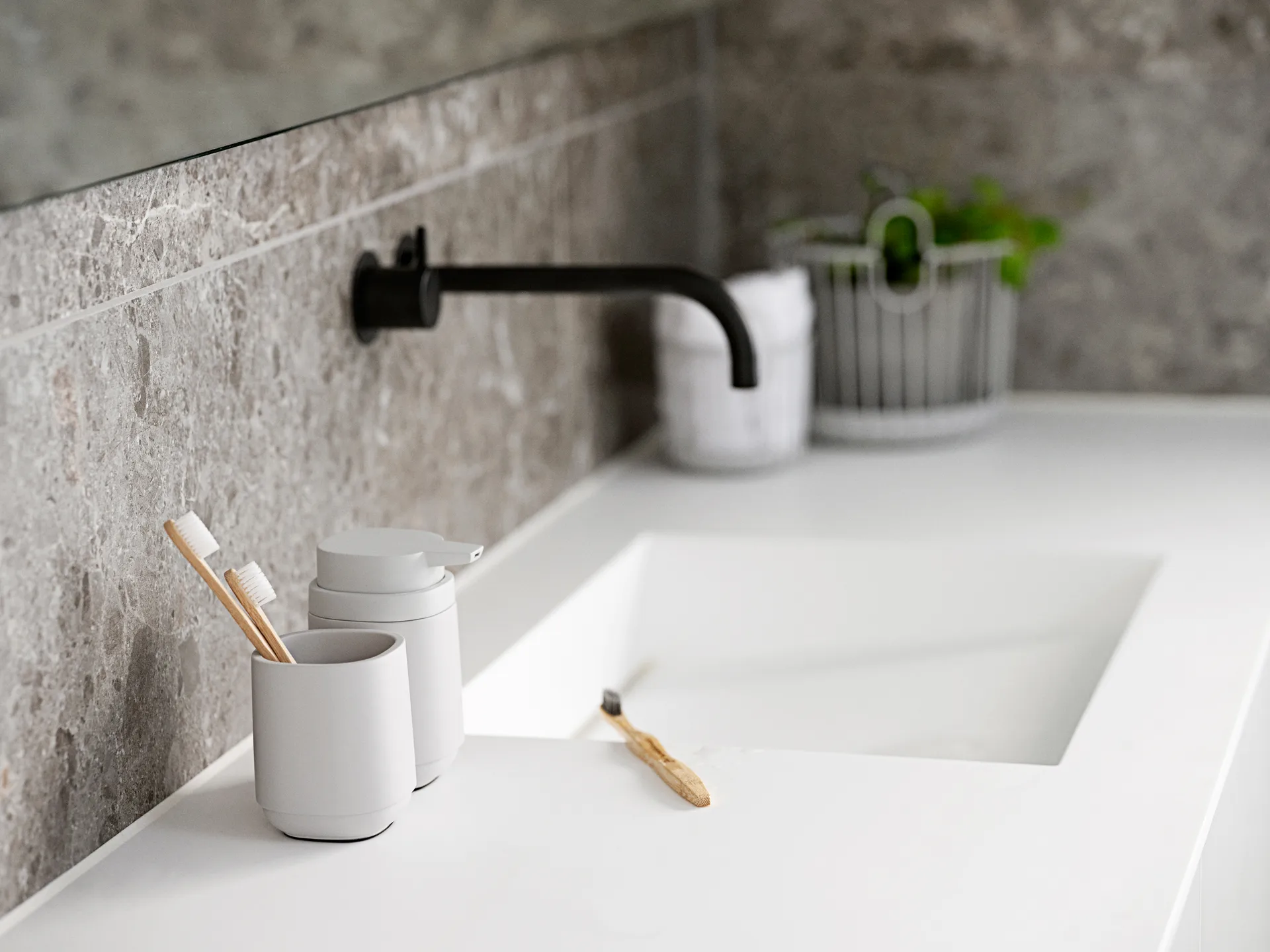 타임 비누 디스펜서 13 cm, Soft grey Zone Denmark | 존 덴마크