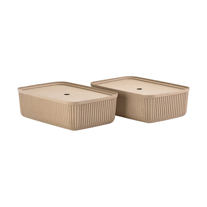 펄프 수납 박스 32x48 cm 2개 세트 - Natural Brown - Zone Denmark | 존 덴마크